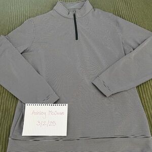 Peter Millar 1/4 zip pullover – gray and white striped (size XL) ⛳